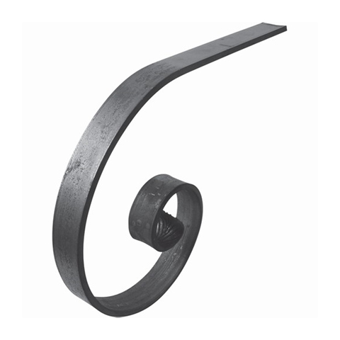Crosse de dpart 40x8mm longueur 250x300mm acier profil forg