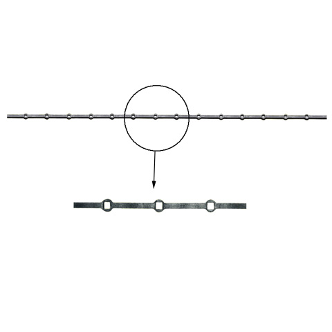Barres 14x14mm 14 trous renfls 12x12mm carrs pour clotures et grilles de dfense