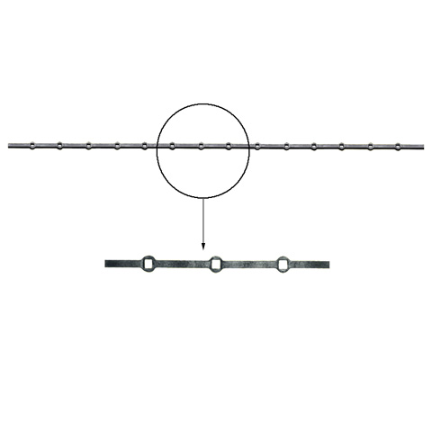Barres 14x14mm 14 trous renfls 14x14mm carrs pour clotures et grilles de dfense