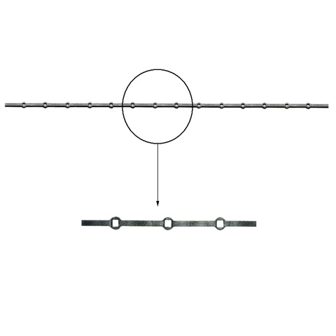 Barres 16x16mm 14 trous renfls 16x16mm carrs pour clotures et grilles de dfenses