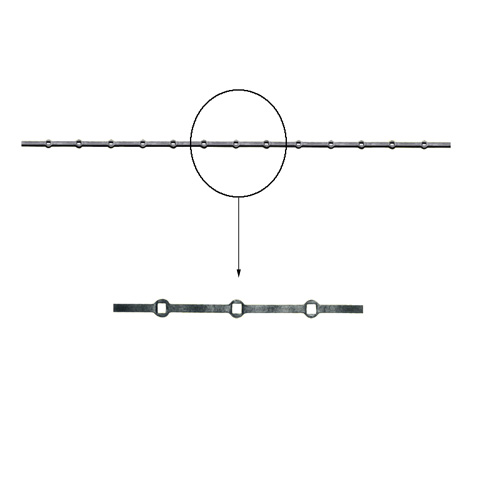 Barres 20x20mm 13 trous renfls 20x20mm carrs pour clotures et grilles de dfenses FK3154 Barre troue Barre  trous renfls FK3154