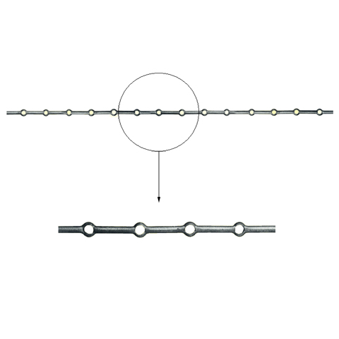 Barres 14mm 14 trous renfls ronds 14mm pour clotures et grilles de dfense