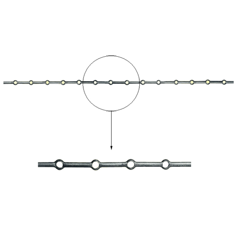 Barres 18mm 13trous renfls ronds 18mm pour clotures et grilles de dfense