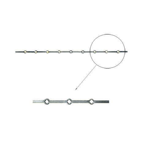 Barres 14x14mm 9 trous losange 14x14mm renfls longueur 1300mm pour grilles de dfense FK3174 Barre troue Barre  trous renfls FK3174