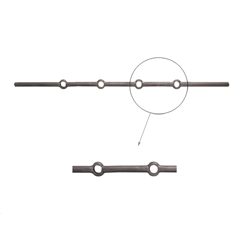 Barres 16mm 4 trous ronds de 16mm renfls longueur 70cm pour grilles de dfense FK3178 Barre troue Barre  trous renfls FK3178