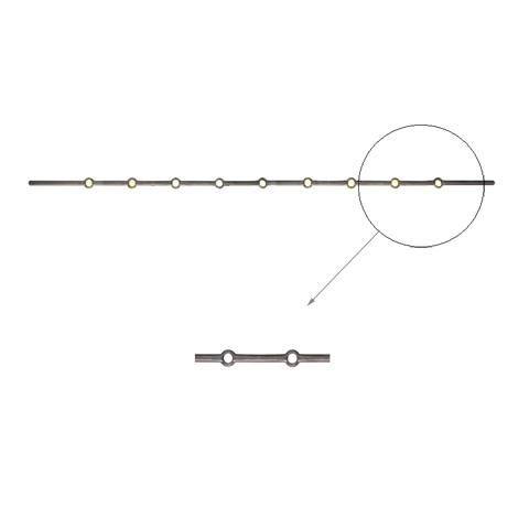 Barres 16mm 9 trous ronds de 16mm renfls longueur 130cm pour grilles de dfense FK3179 Barre troue Barre  trous renfls FK3179