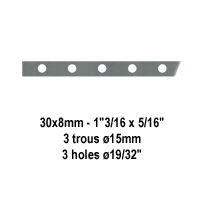Barre poinonne 30x8mm 3 trous 15mm longueur 60cm pour cltures et grilles