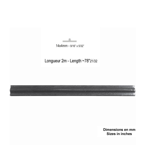 Profil pour collier 14x4mm lgr 2m 1 bosse centrale en acier FM3457 Profil  collier de serrage profil FM3457