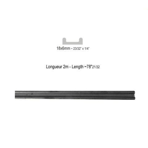 Profil pour collier 18x6mm lgr 2m 2 bosses latrales en acier FM3460 Profil  collier de serrage profil FM3460