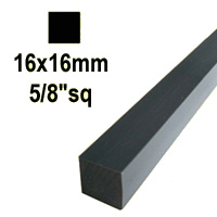 Barre profile carr 16x16mm longueur 2m lisse en acier lamin brut
