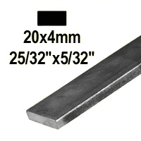Barre profile plate 20x4mm longueur 2m lisse en acier lamin brut