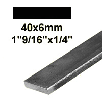 Barre profile plate 40x6mm longueur 2m lisse en acier lamin brut