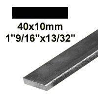 Barre profile plate 40x10mm longueur 3m lisse en acier lamin brut