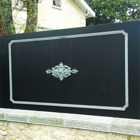 Profil moulur 45x10mm en aluminium pour habillage des soubassements de portails