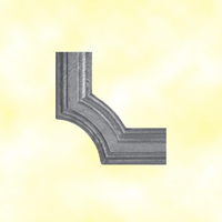 Moulure d'angle pour profil 45x10mm en aluminium pour habillage de soubassement de portail