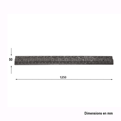 Profil moulur 50x15mm en aluminium pour habillage des soubassements de portails FS405590 Profil moulur bas de portail profil moulur FS405590