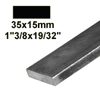 Barre profile plate 35x15mm longueur 2m lisse en acier lamin brut