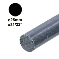 Barre profile ronde de 25mm longueur 2m lisse en acier lamin brut