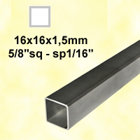 Barre profile tube 16x16mm longueur 3m carr lisse acier lamin brut