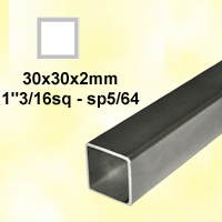 Barre profile tube 30x30mm longueur 2m carr lisse acier lamin brut