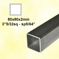 Barre profile tube 80x80mm longueur 3m carr lisse acier lamin brut