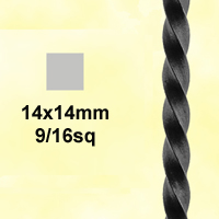 Barre profile carr 14x14mm longueur 3 m carr torsad brut