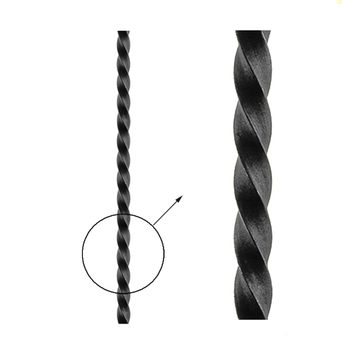Barre carr torsad  20x20mm longueur 3m FS4123 Barre torsade carr torsad FS4123