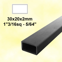 Barre profile tube 30x20mm longueur 3m rectangulaire lisse acier brut
