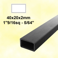 Barre profile tube 40x20mm longueur 2m rectangulaire lisse acier brut