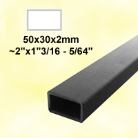 Barre profile tube 50x30mm longueur 2m rectangulaire lisse acier brut