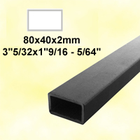 Barre profile tube 80x40mm longueur 2m rectangulaire lisse acier brut
