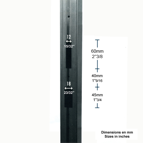 Tube 30x30mm longueur 2m usin pour recevoir une gche de rception
