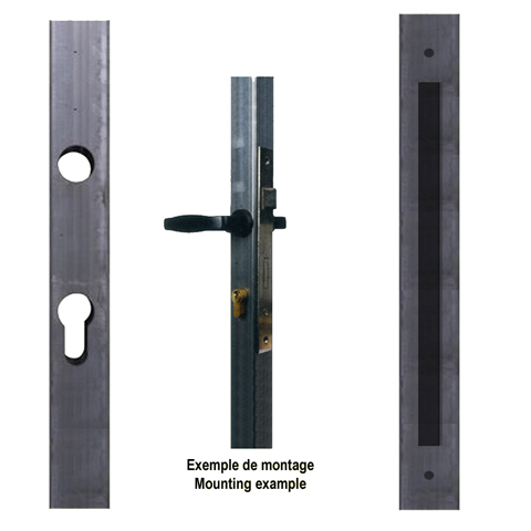 Tube pr-usin 3 faces 30x30mm pour recevoir une serrure entraxe 85mm
